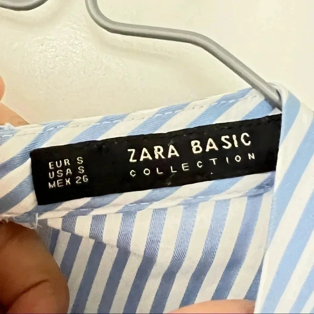 Zara Basic Blue White Stripes Dress for Summer XS - Picture 7 of 8